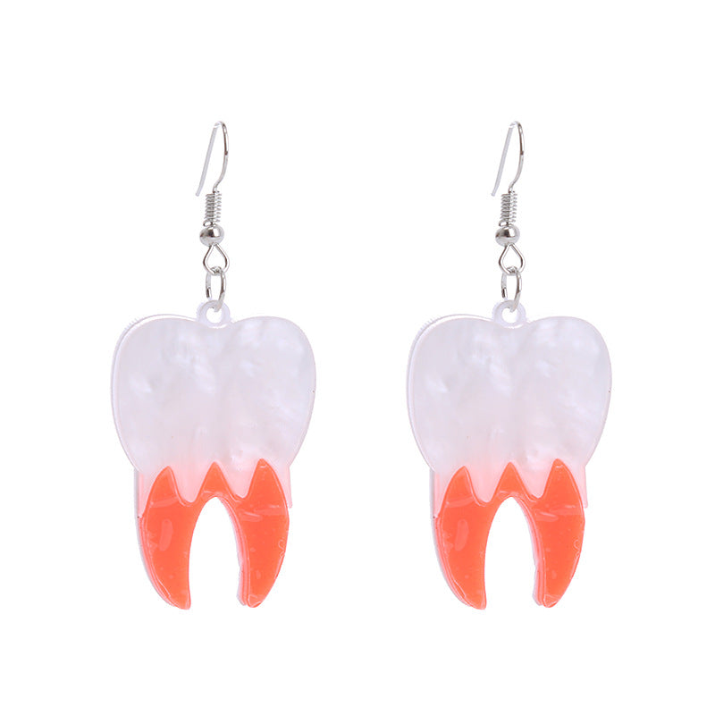Wholesale  Skull Teeth Pumpkin Frog Snake Acrylic Halloween Earrings