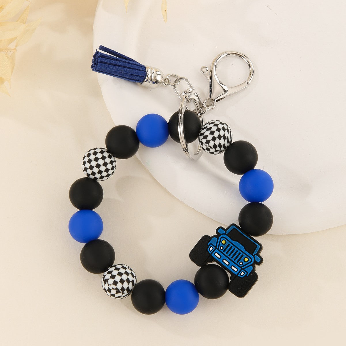 Wholesale Creative Car Silicone Handmade Beaded  Keychain