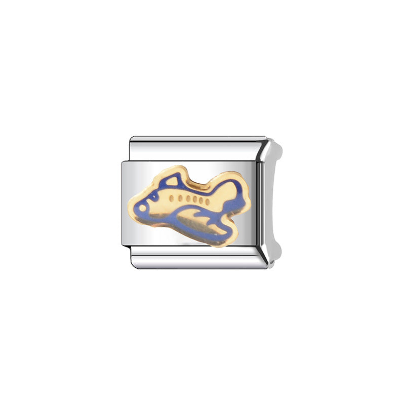 Wholesale  9mm Italian Charm Starter Bracelets DIY square Single Section Creative Stainless Steel Composable Bracelet