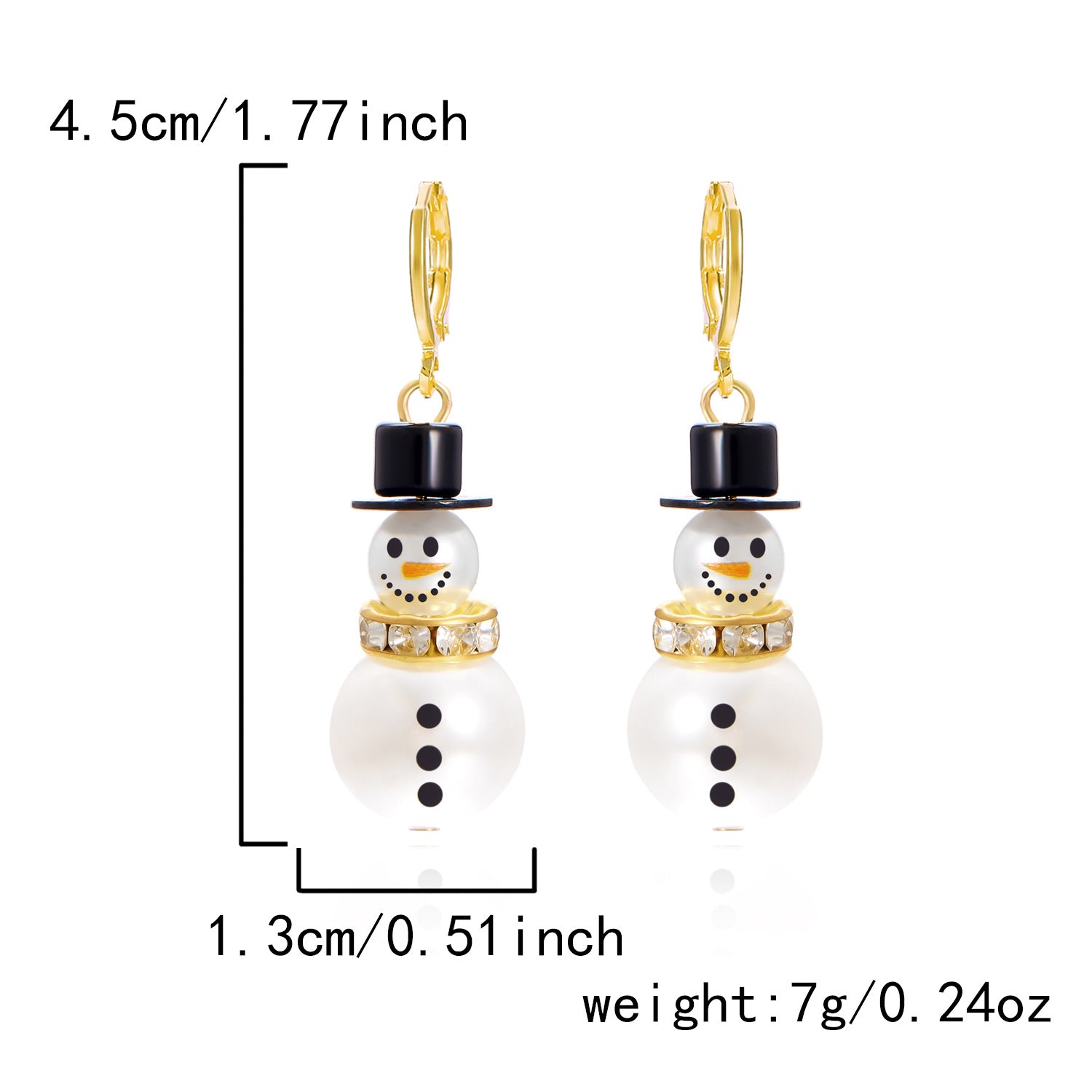Wholesale  Christmas Earrings  All-match  Christmas Snowman Diamond Earrings
