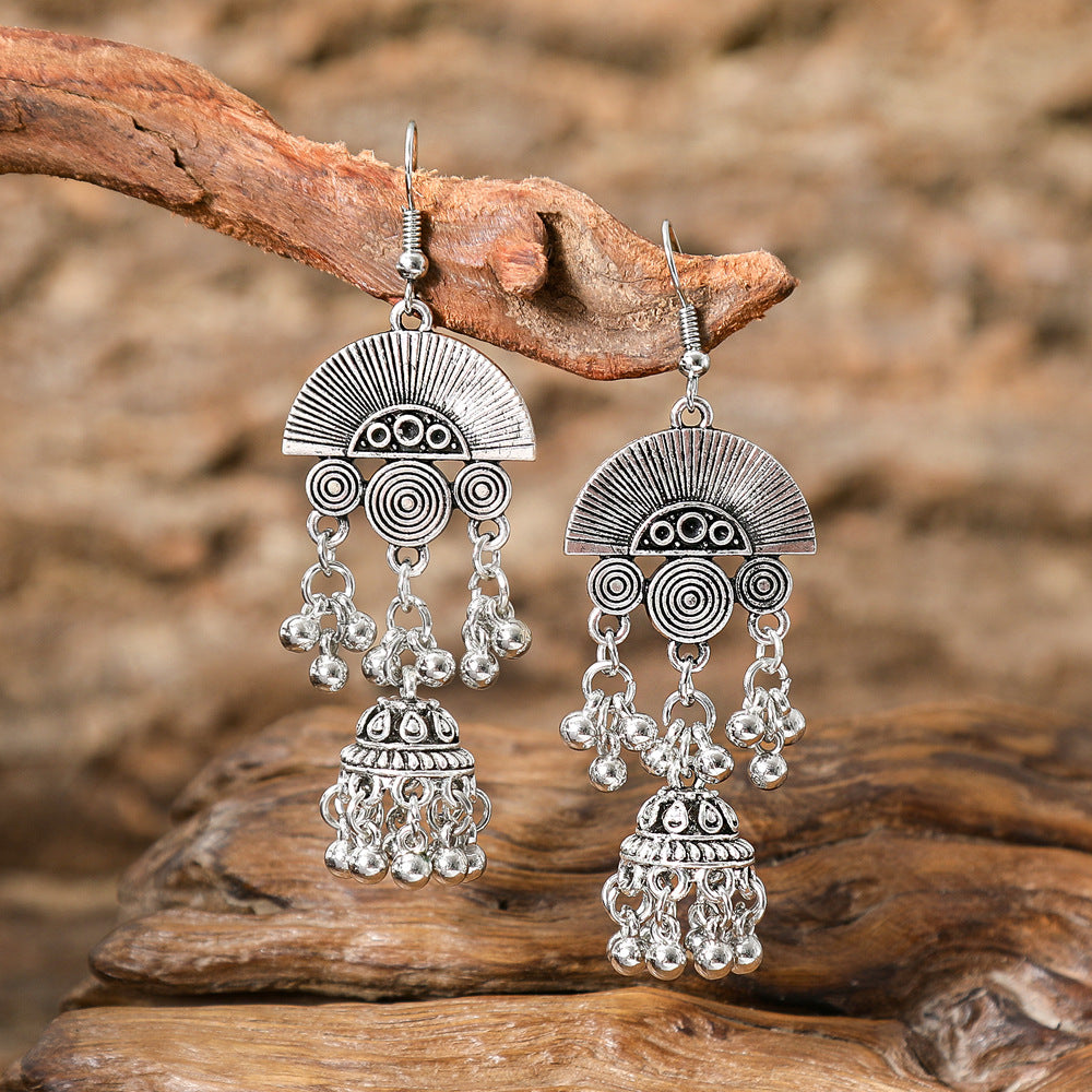 Wholesale Ethnic Peacock Leaf Baroque Earrings Alloy Fashion Jewelry Accessory Party Gift