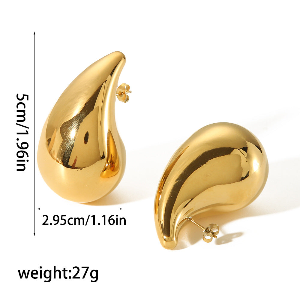 Wholesale 18K gold stainless steel titanium steel openwork earrings