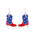 Wholesale  Independence Day earrings  personality red white blue diamond flag USA five-pointed star earrings