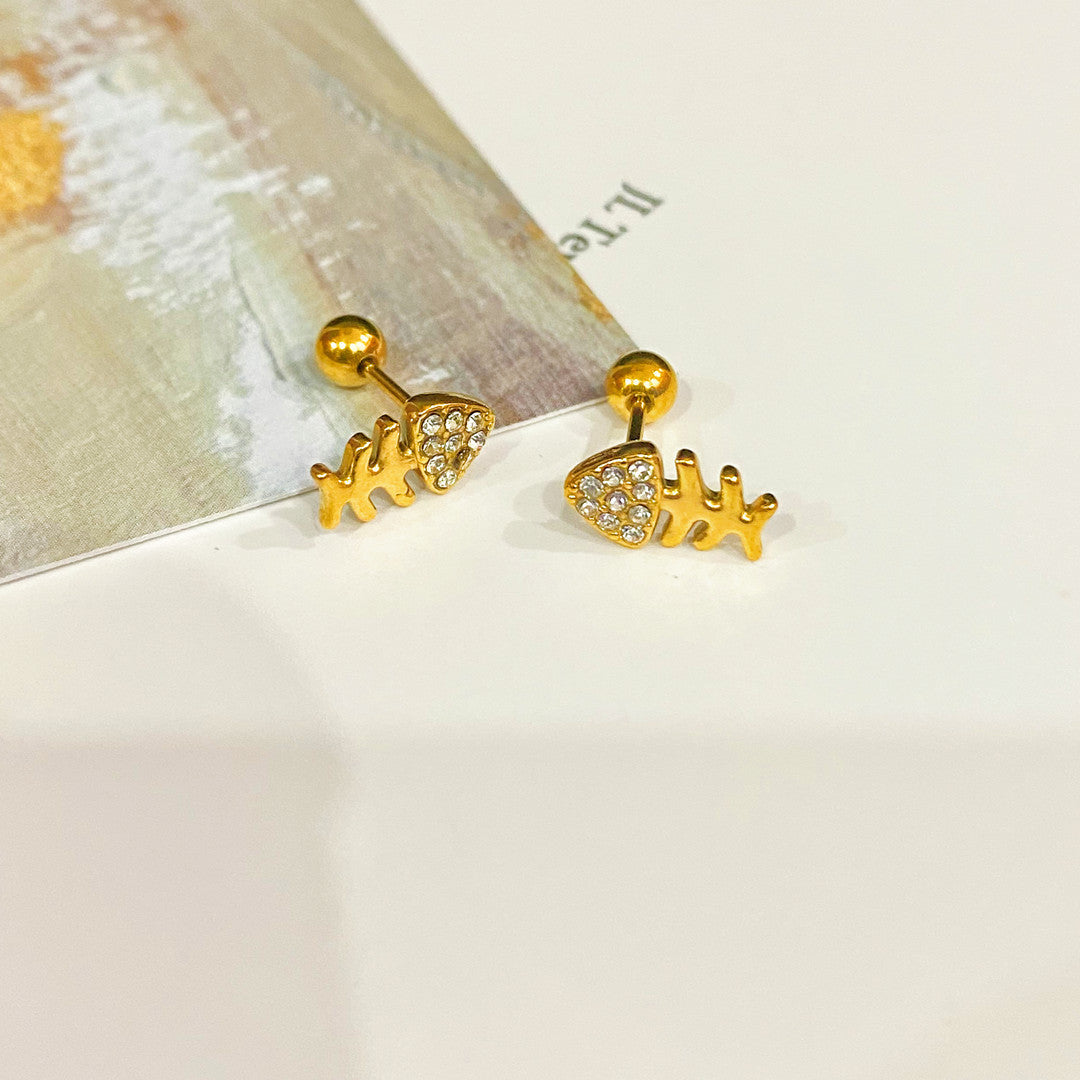 Wholesale Titanium Steel Animal Screw Earrings ACCVIP-ES-YZXW004