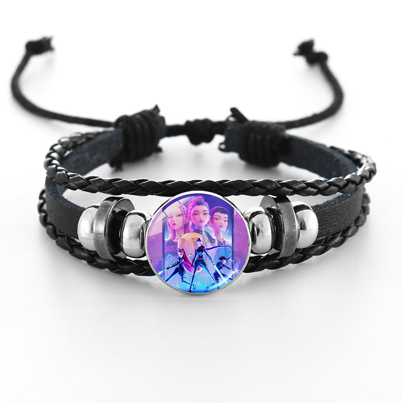 Wholesale Demon Hunter Bracelet Time Gem Bracelet Men and Women All-match Braided Black Bracelet kpop