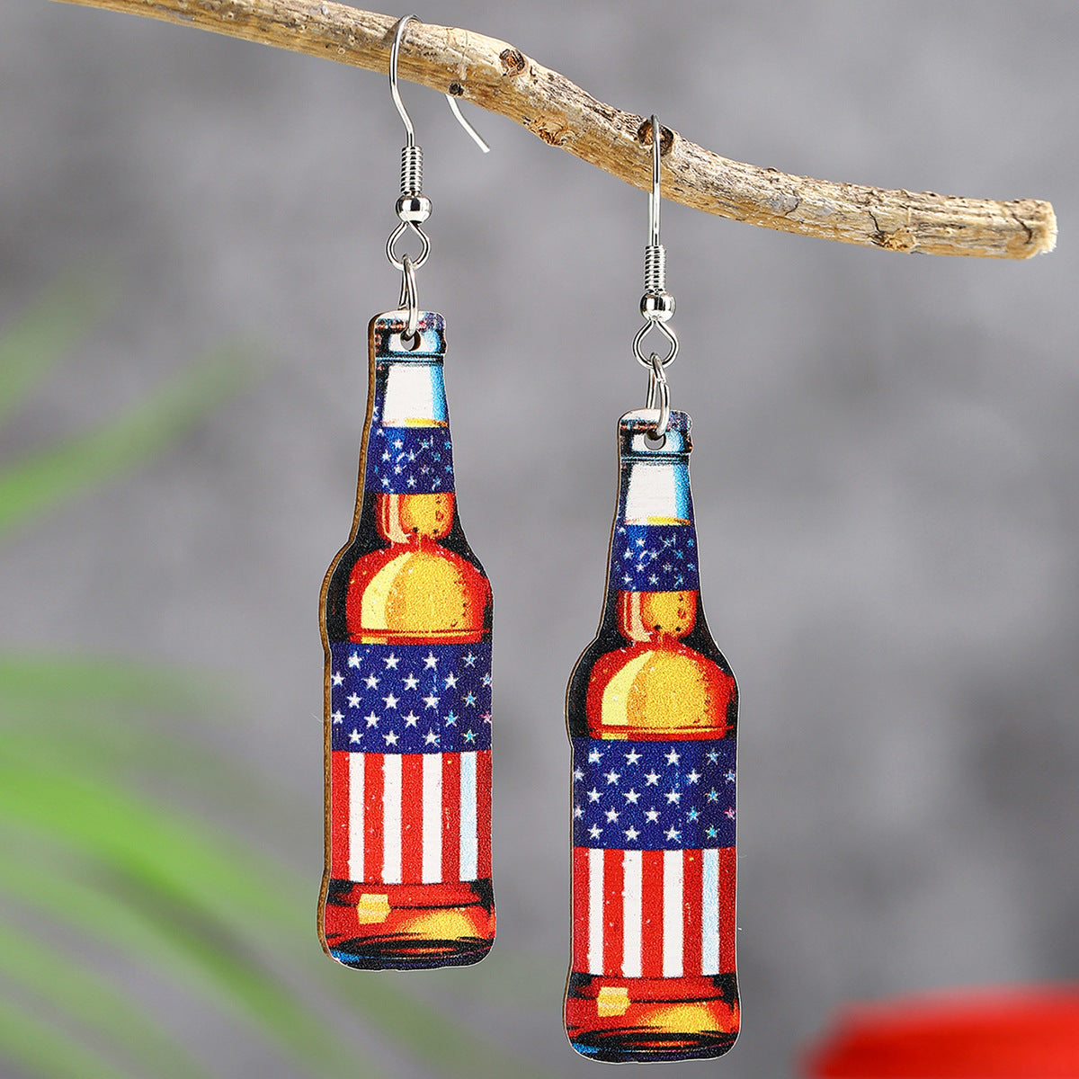 Wholesale  Independence Day Elements Wooden Earrings
