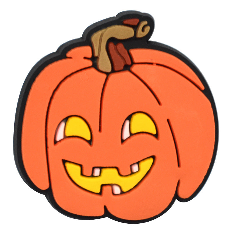 Random 100pcs Halloween Thanksgiving PVC Soft Rubber Shoe Buckle Decoration ACC-SC-RYY066