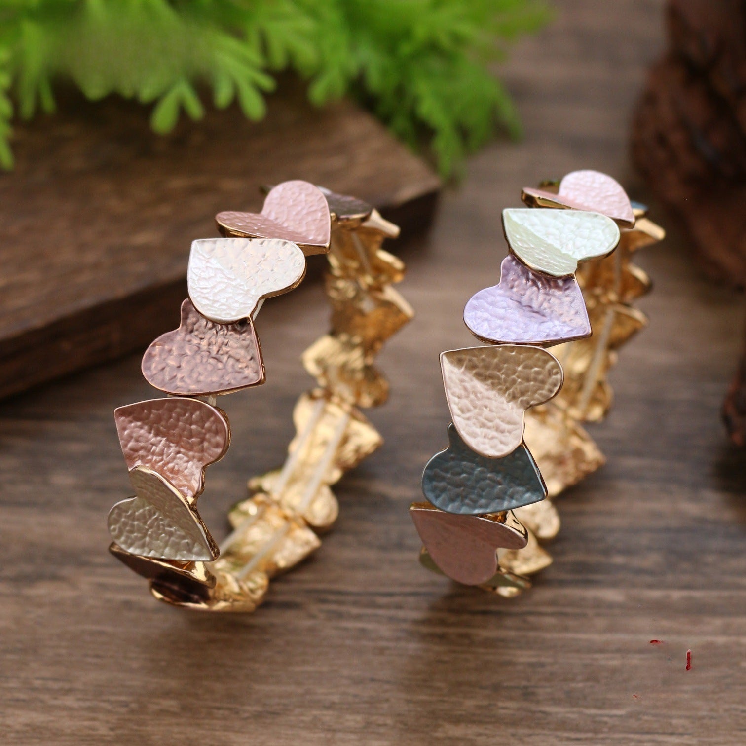 Wholesale  Elastic Heart Shaped  Alloy Jewelry Bracelet