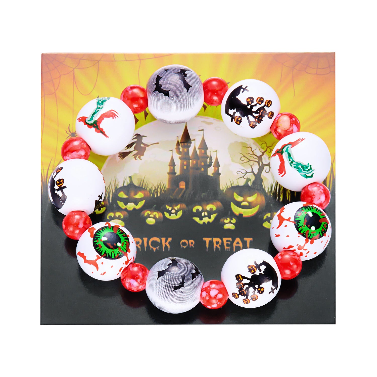 Wholesale  blood-red eyes print  and bat bracelet