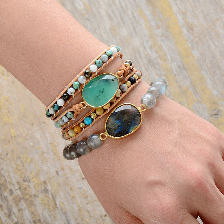 Wholesale Bohemian Natural Stone Agate Bracelet ACC-BT-LZ017