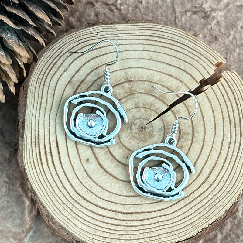 Wholesale retro hollow pendant earrings  irregular earrings