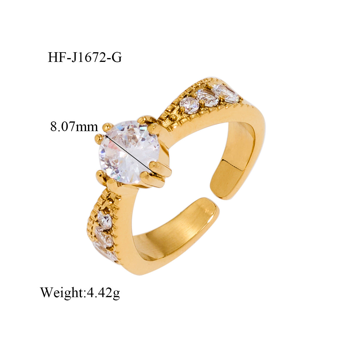 Wholesale Ins Style Titanium Steel Open Ring Electroplated Fashion Accessory Gift