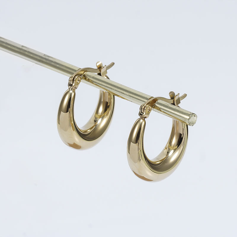 Wholesale  stainless steel  luxury style 18k gold earrings