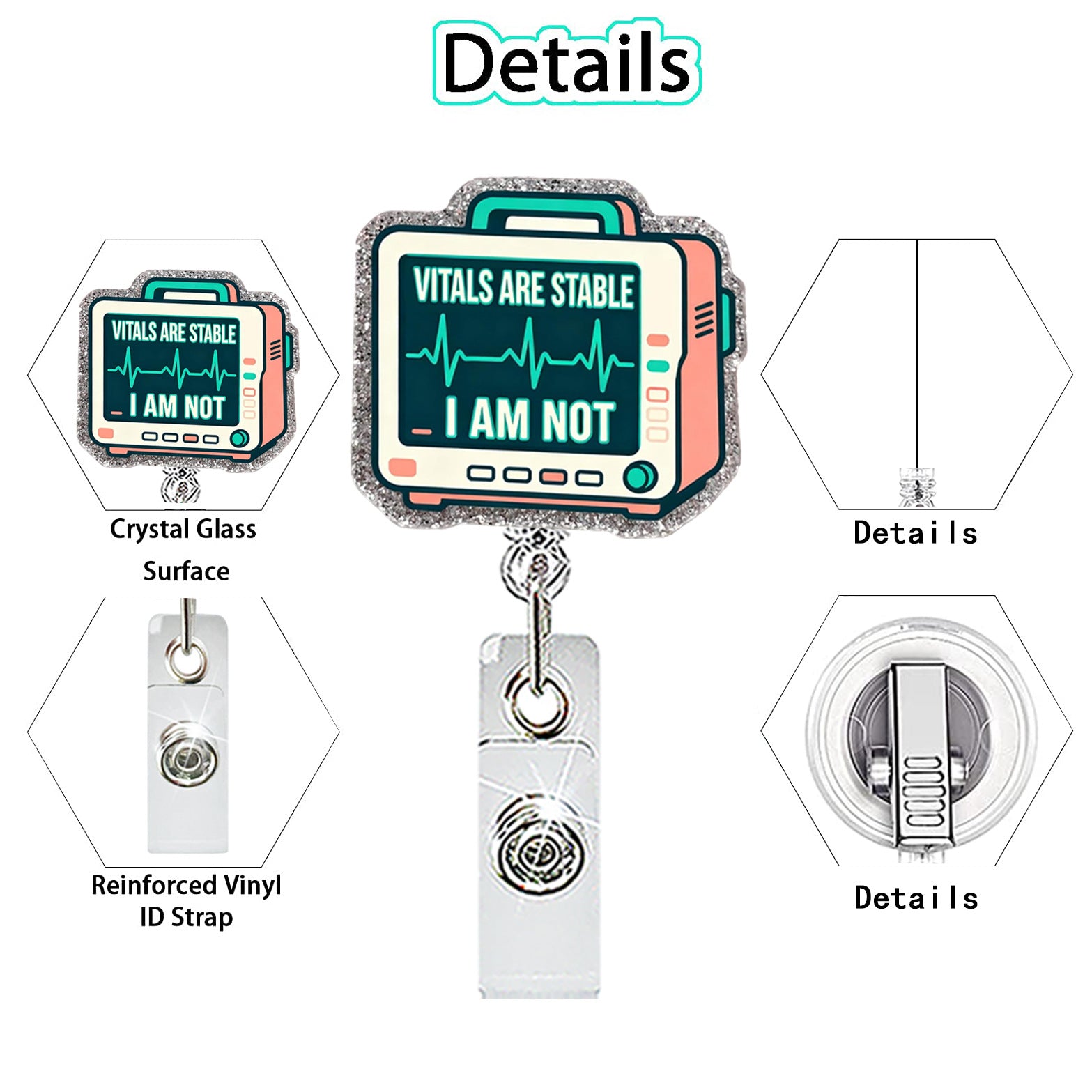 Wholesale Stylish Retractable Badge Reel - Fashion ID Clip for Hospital Staff - Everyday Accessory Gift