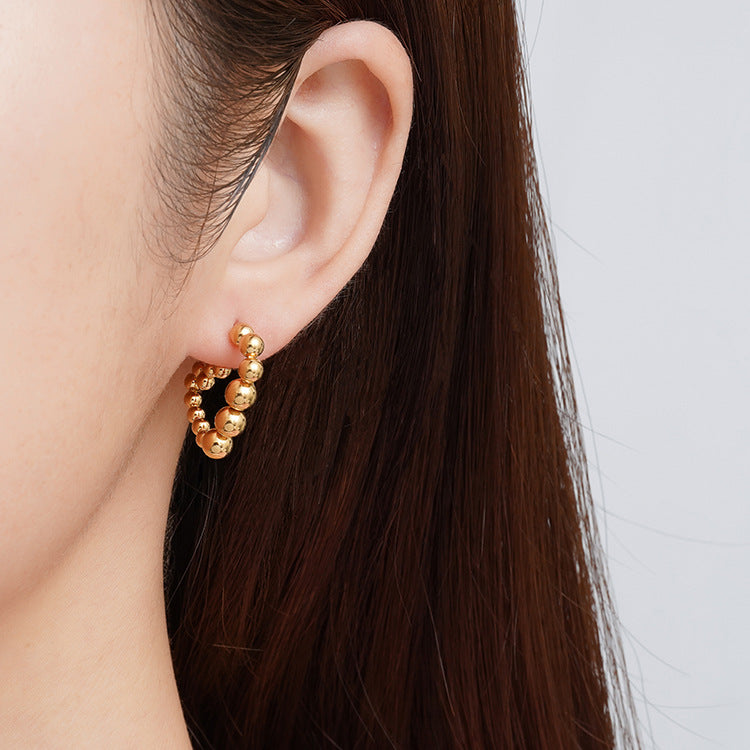 Wholesale Beads Triangle Stainless Steel 18K Gold Plated Earrings ACC-ES-MuShan032