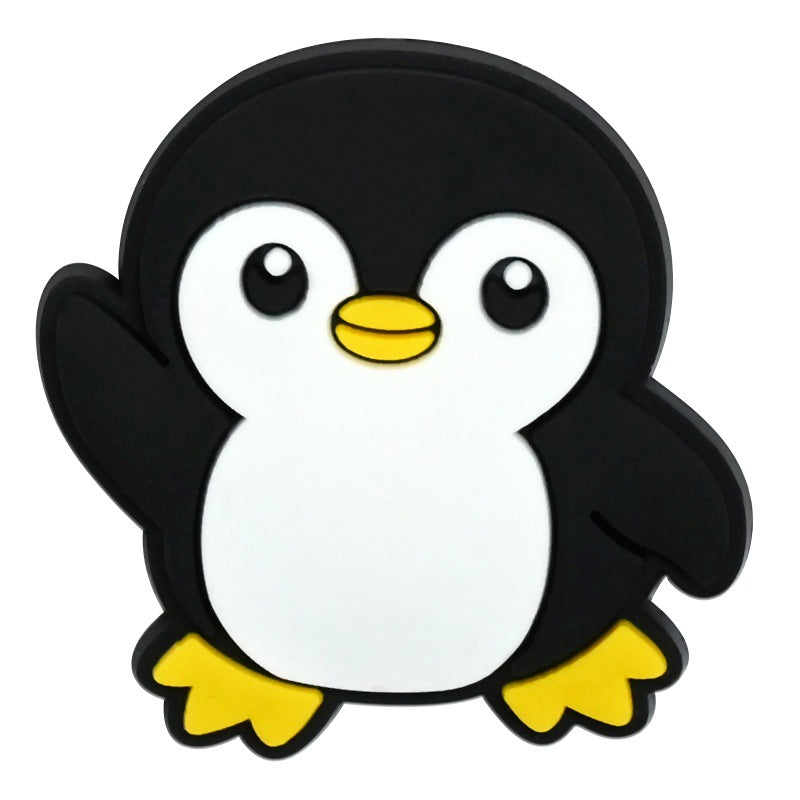 Wholesale   Random 100pcs Creative Cartoon Penguin Series PVC Soft Rubber Shoe Buckle Decoration