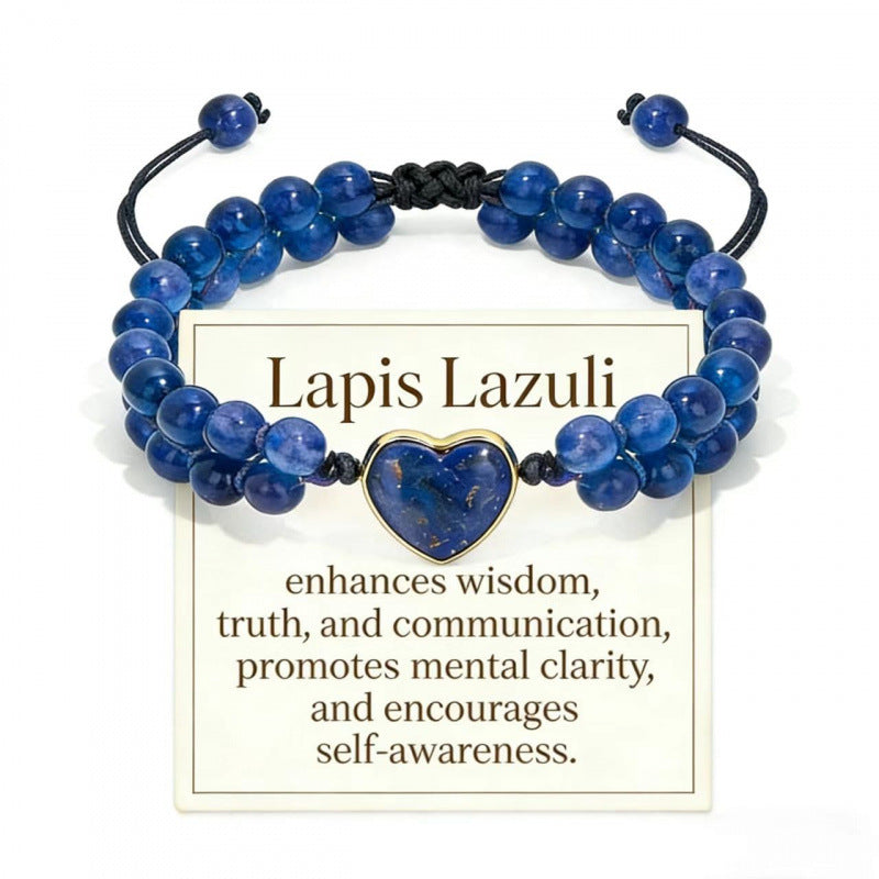 Wholesale Amethyst Double Row Love Woven Bracelet Women' s Fashion Jewelry Accessory