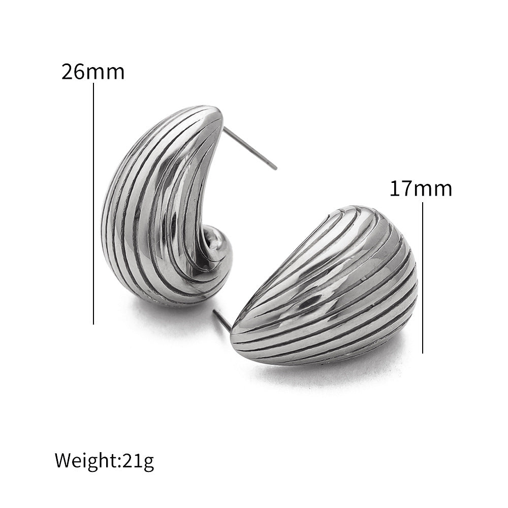 Wholesale 18K Gold Drop Titanium Steel Earrings ACC-ES-Yachan002