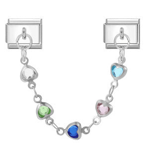 Wholesale 5pcs Italian Charm Bracelet 9mm DIY Splicing Double Hook Pendant Stainless Steel Composable Bracelet