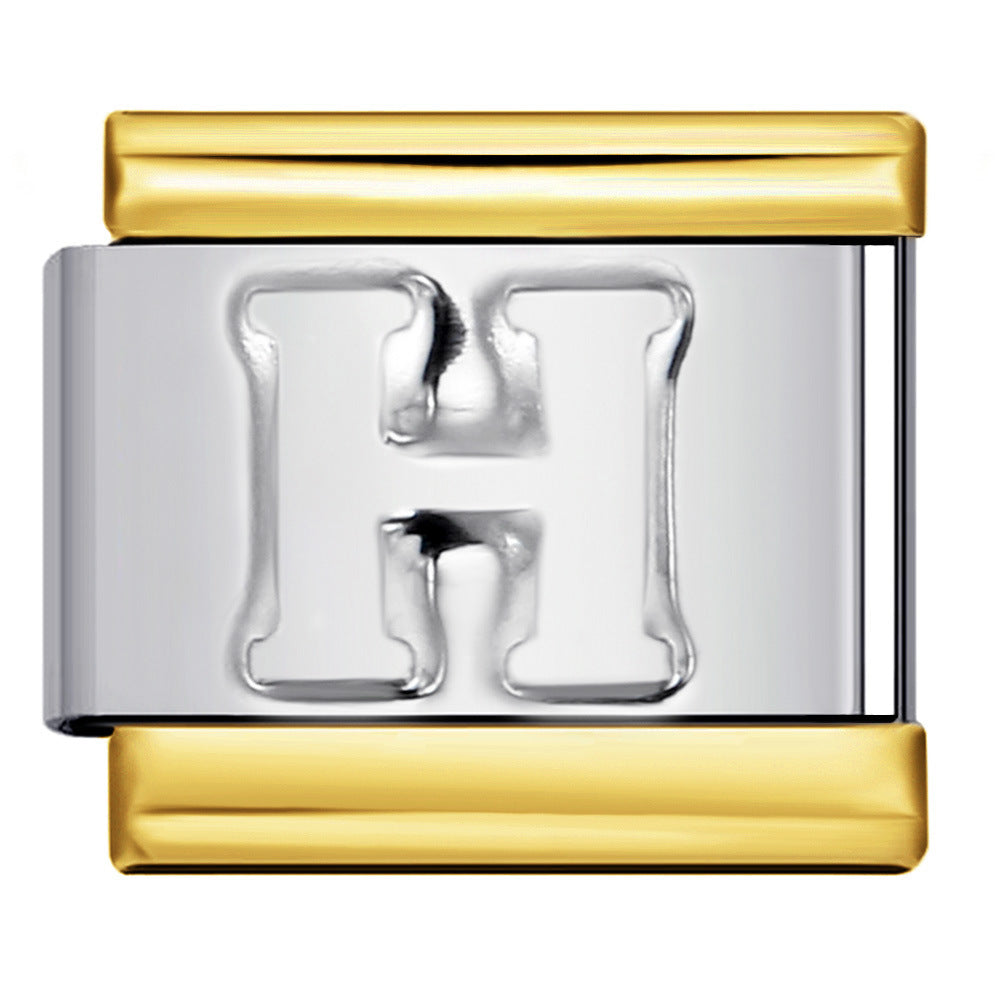 Wholesale Italian Charm Bracelet 9mm DIY letter Creative Stainless Steel Composable Bracelet