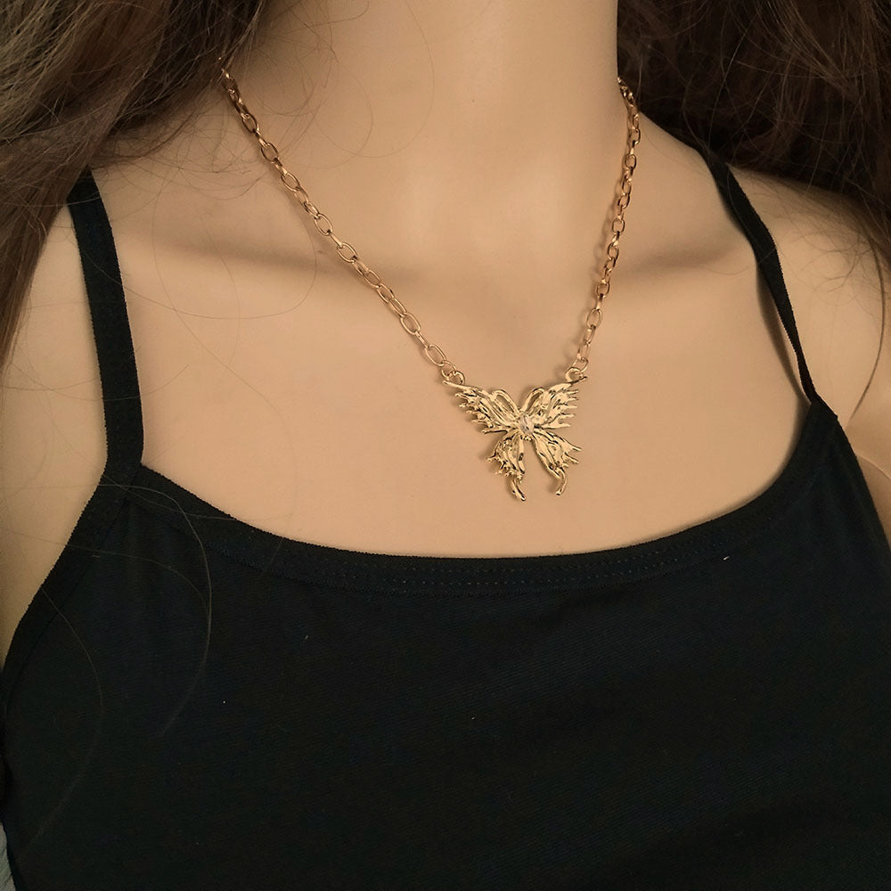 Wholesale Butterfly Titanium Steel Necklace Clavicle Chain Choker Necklaces ACC-NE-RongYan001