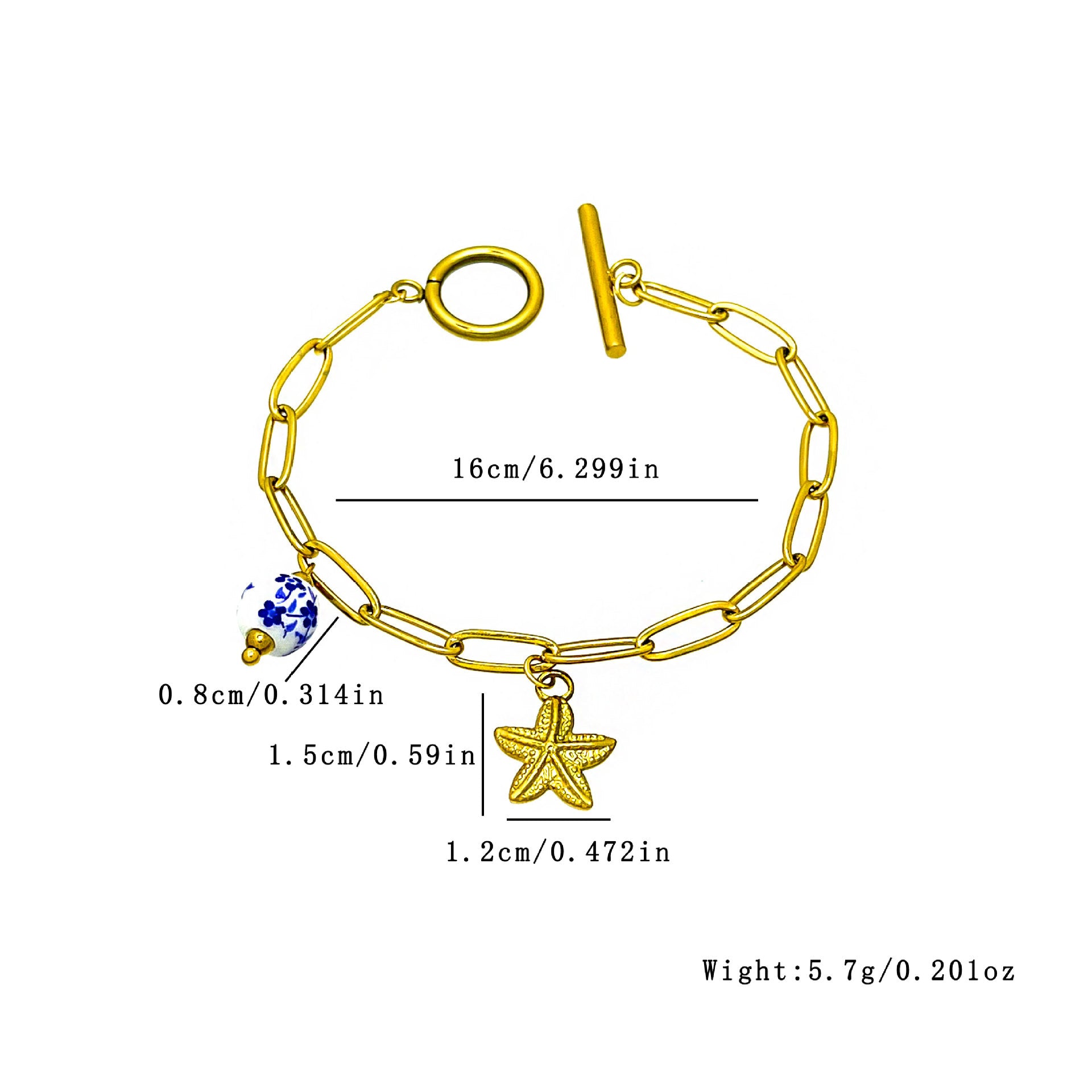 Wholesale Original Summer Beach Starfish Stainless Steel Bracelet