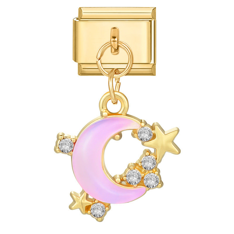 Wholesale Italian Charm Bracelet 9mm DIY Splicing Removable Stainless Steel Gold Base Pendant Composable Bracelet