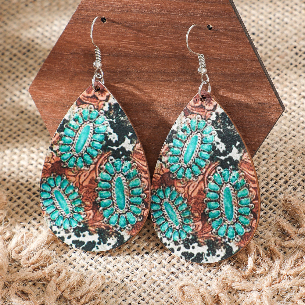 Wholesale Bohemian Green Forest Earrings Set,  Zinc Alloy Ethnic Style