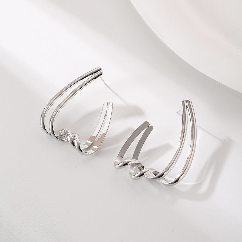 Wholesale Gold Shattered Silver Unique Large Circle Earrings