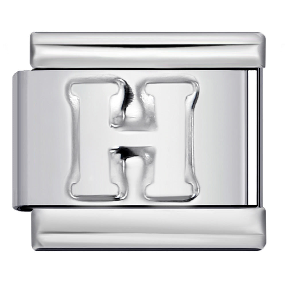 Wholesale Italian Charm Bracelet 9mm DIY Splicing Removable English Letters Stainless Steel Composable Bracelet