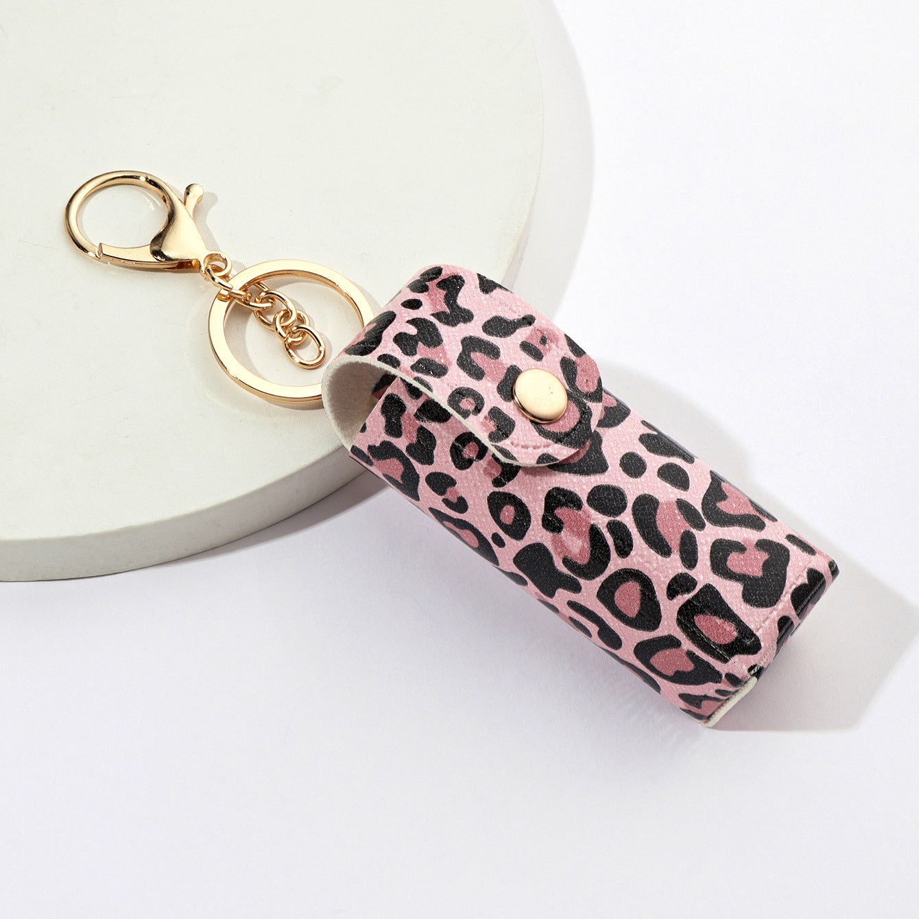 Wholesale Leopard Print Lipstick Bag Pu Leather Keychains ACC-KC-XTZ003