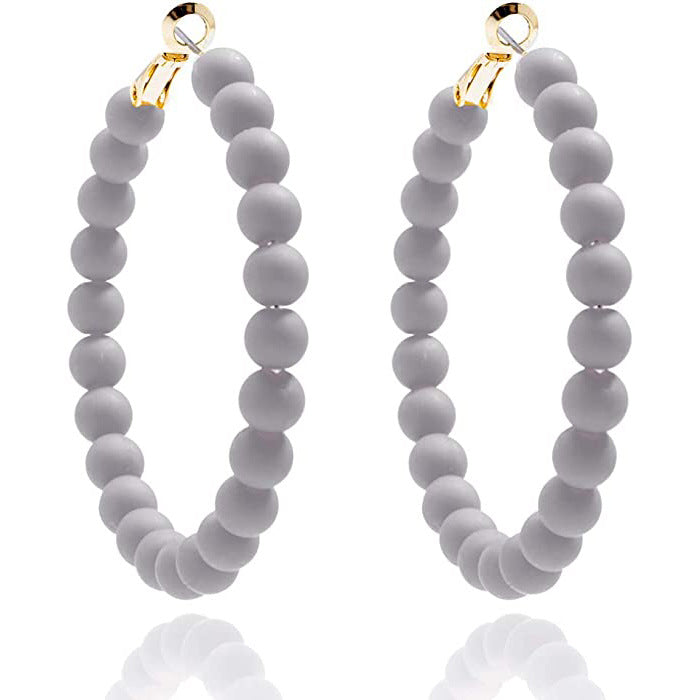 Wholesale Summer Colorful Acrylic Beads Round Earrings Bohemian Stud Earrings ACC-ES-Yunh001