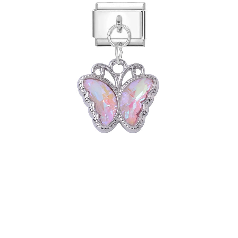 Wholesale Stylish DIY Bracelet Kit Titanium Steel Purple Pink Butterfly Star Charms Jewelry Accessory