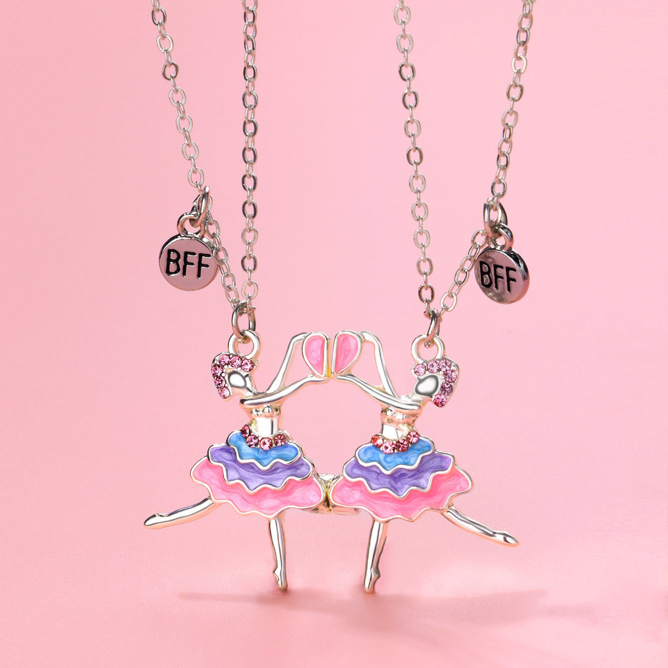 Wholesale Dancer Alloy Oil Drop Heart Splicing Magnetic Necklace ACC-NE-Hanp001