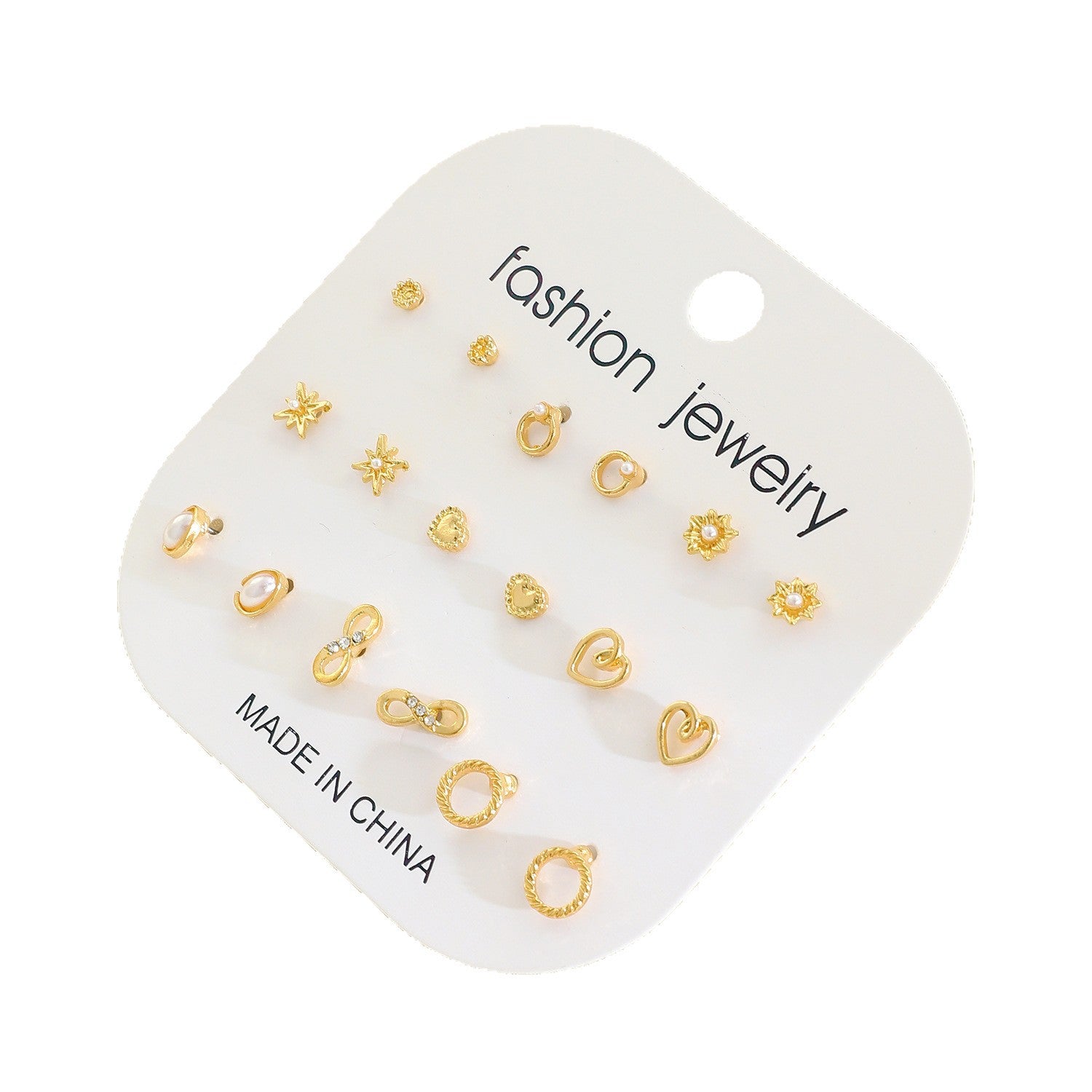 Wholesale All-match white stone earring set