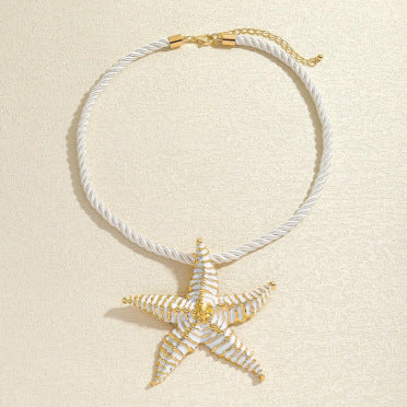 Wholesale Beach holiday style starfish necklace open ring