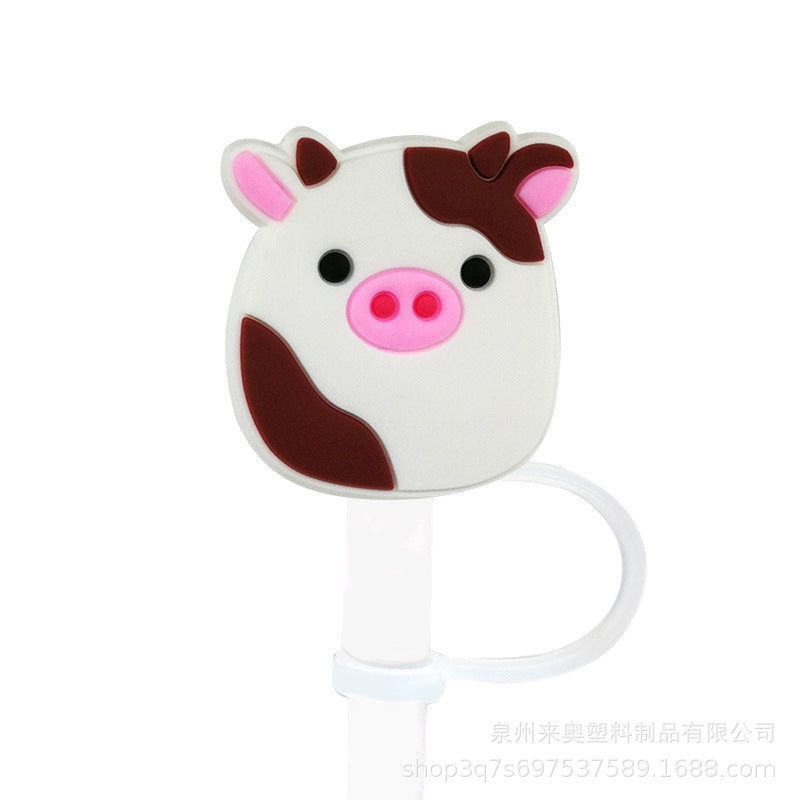 Wholesale 20PCS 7-8mm PVC Cute Doll Straw Tube Cap