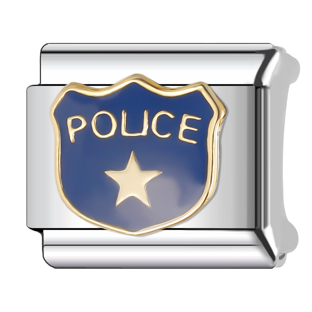 Wholesale Italian Charm Bracelet 9mm DIY Splicing Christmas Series Stainless Steel Composable Bracelet