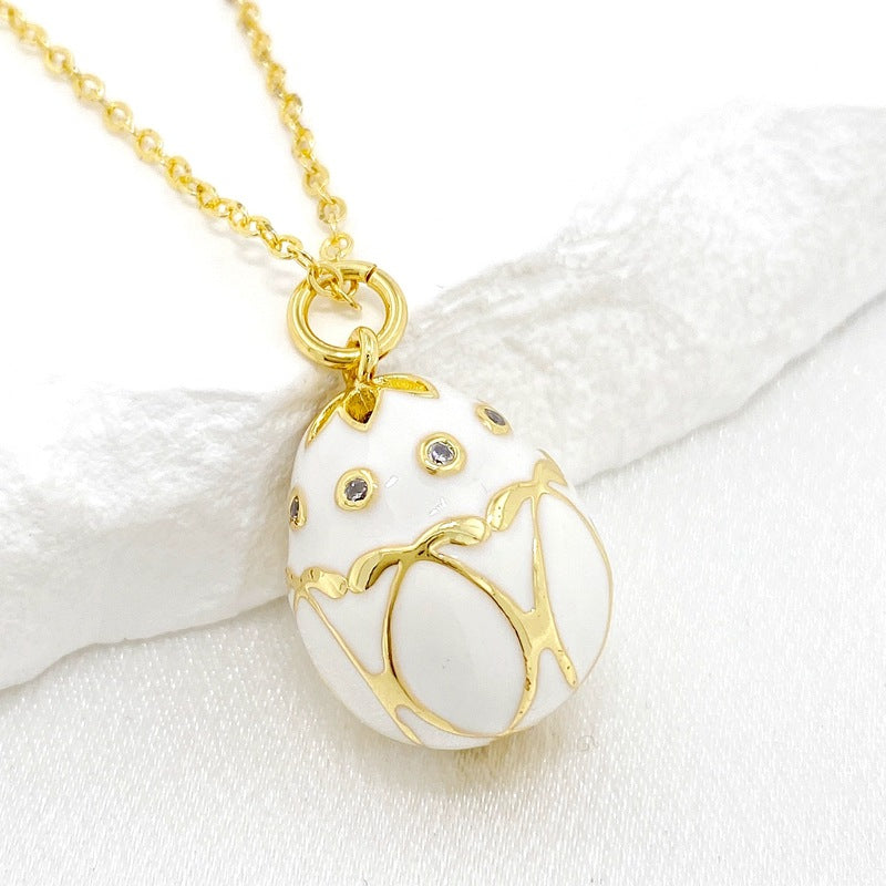 Wholesale 14K Colorful Pendant Easter Egg Pendant Necklace