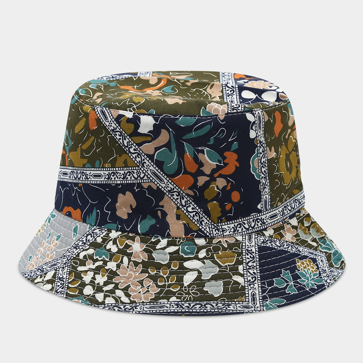 Wholesale Bohemian Small Flower Full Print Sunscreen Fisherman Hat