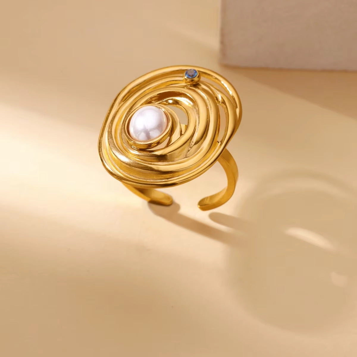 Wholesale Stainless steel zircon adjustable heart flower and butterfly ring