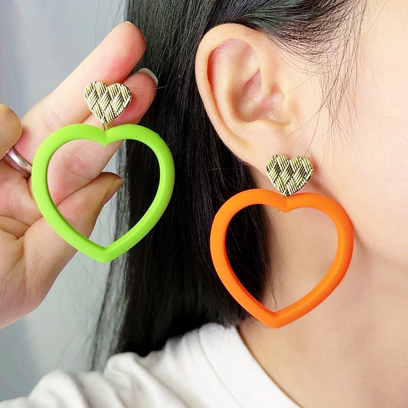 Wholesale Valentine's Day Love Hollow Spray Paint Acrylic Earrings