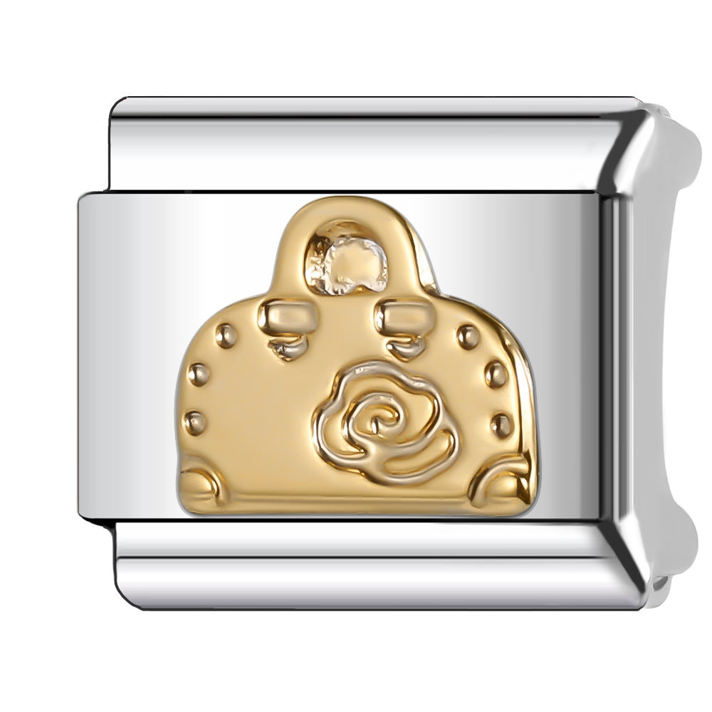 Wholesale Italian Charm Bracelet 9mm DIY Splicing Stainless Steel Creative Pattern Composable Bracelet