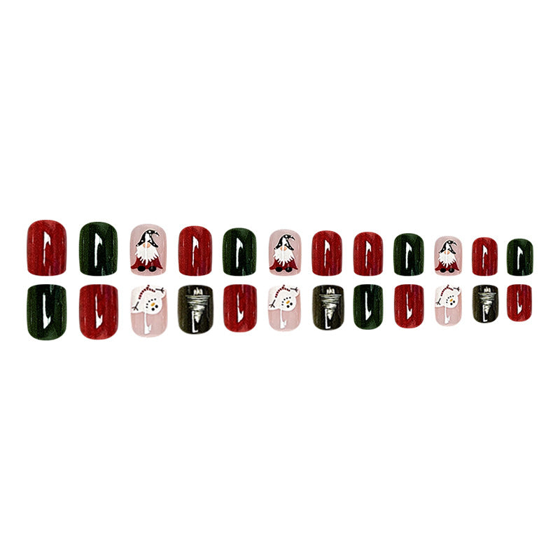 Wholesale 24 Pieces/box Christmas Press-on Nails Kits Nail Stickers ACC-NS-FengLi003