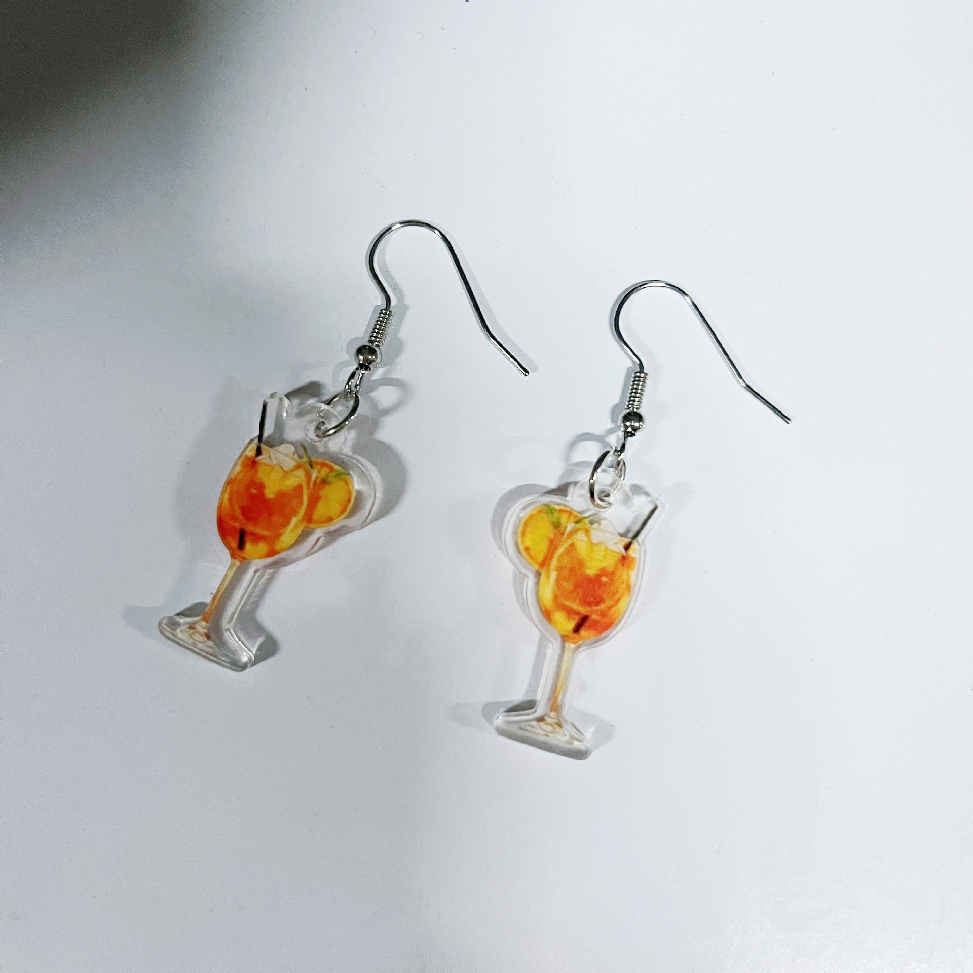 Wholesale Summer Beer Festival Wine Glass Orange Juice Acrylic Earrings