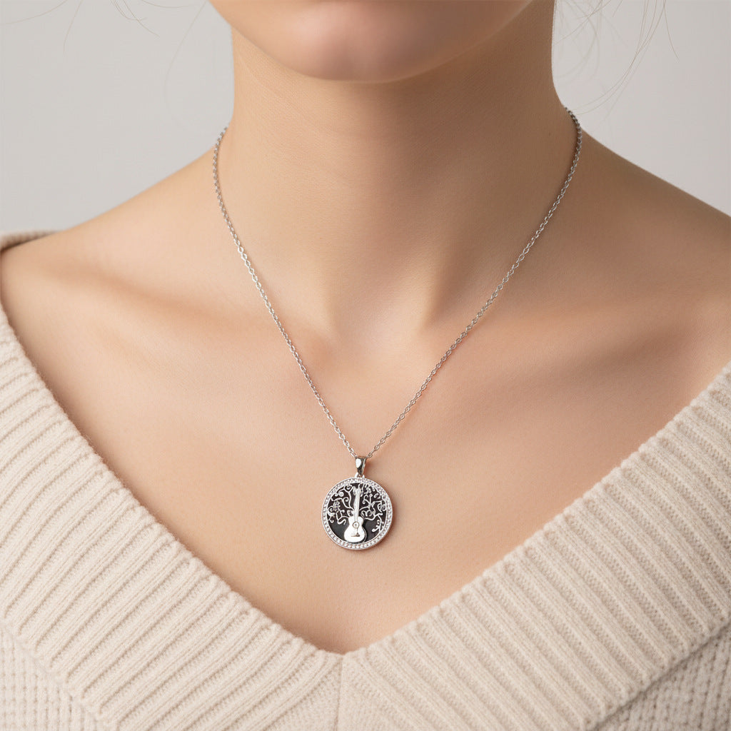 Wholesale Music Note Violin Tree Pendant Necklace Fashion Accessory Gift Boutique Resale