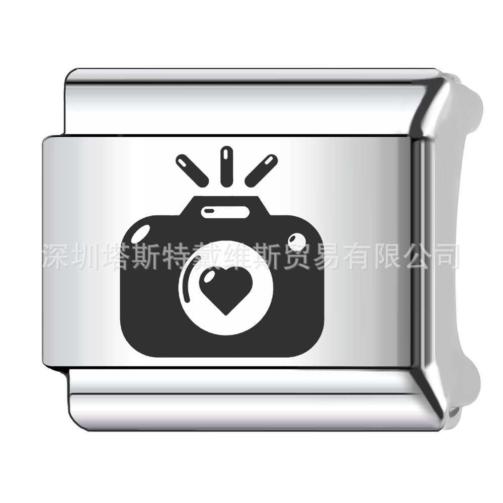 Wholesale 9mm Italian Charm Starter Bracelets DIY square Single Section Creative Stainless Steel Composable Bracelet