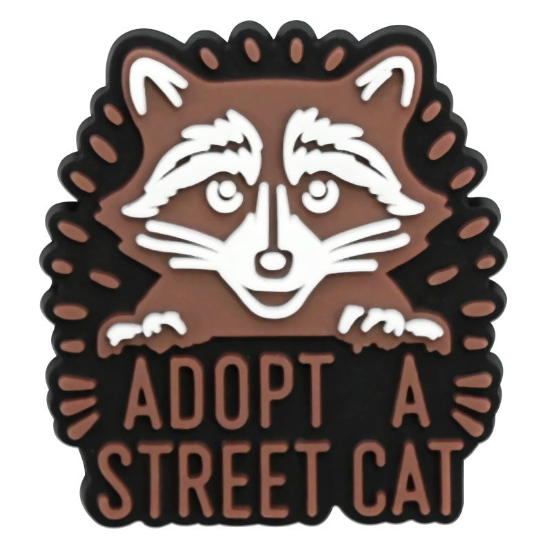 Wholesale Random 100pcs Cartoon raccoon-shaped  PVC Soft Rubber Shoe Buckle Decoration