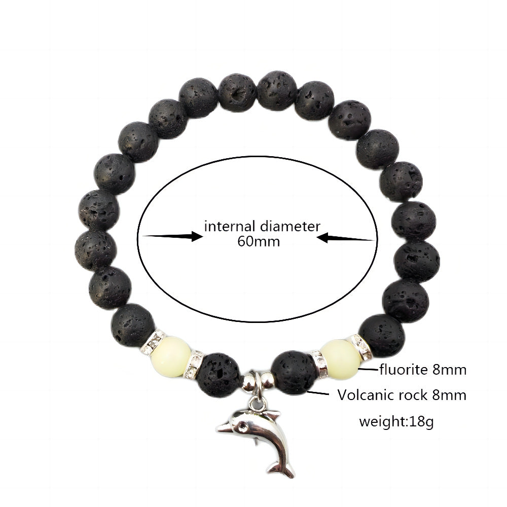 Wholesale  Agate Luminous Jewelry Lava Volcanic Stone  Bracelet