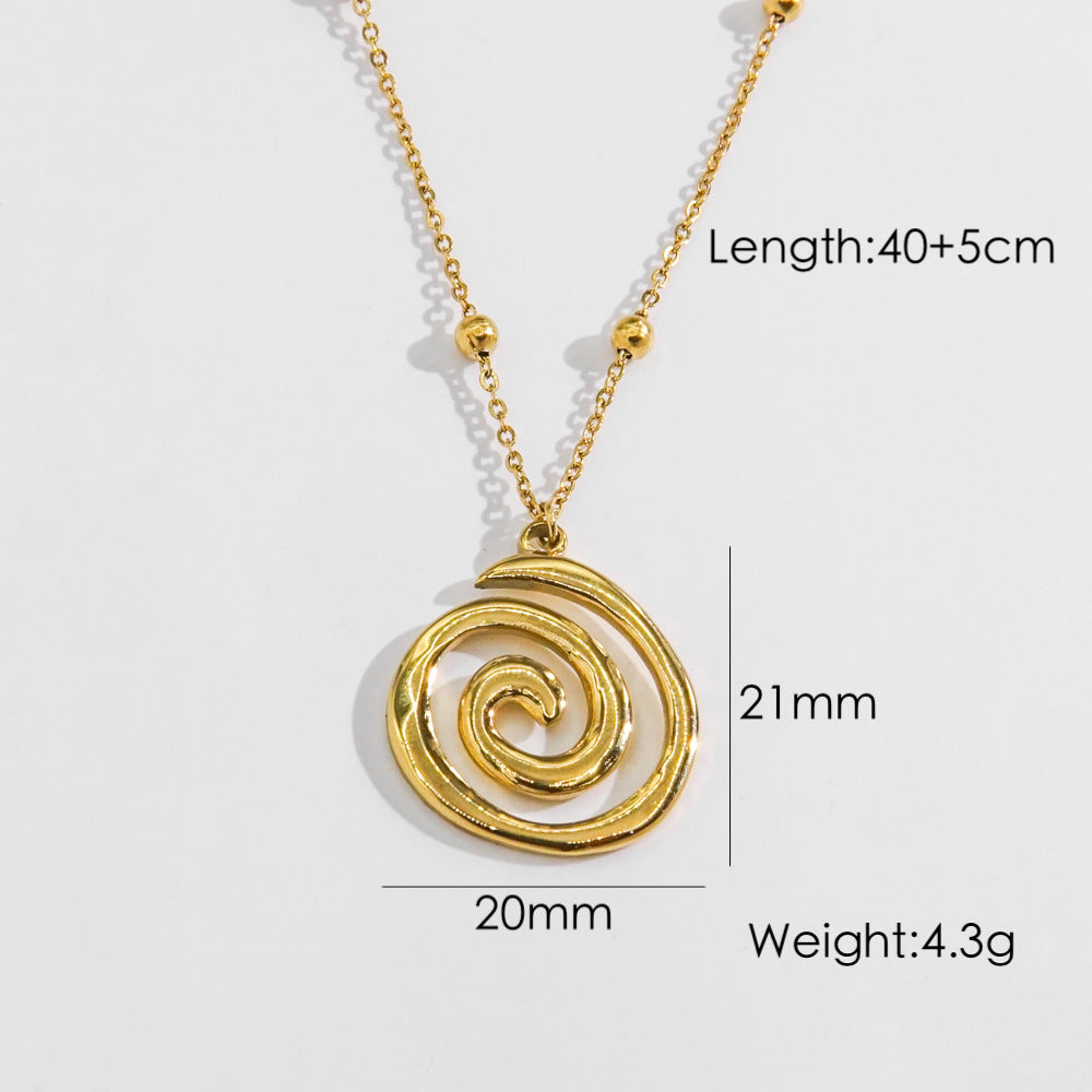 Wholesale Stainless steel Golden Thread Ring Necklace Earrings  14K Gold Ladies Jewelry Set